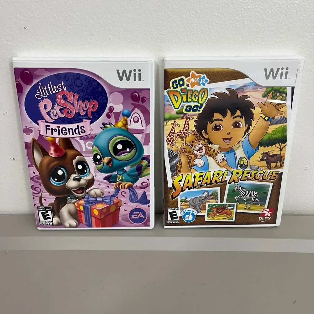 Nintendo Wii Game Bundle Littlest Pet Shop Friends Go Diego Go Safari Rescue CIB